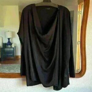 AllSaints Erma cowl satin/knit oversized blouse - Sz M